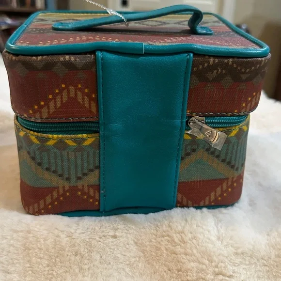 Silpada Teal and Red Patterned Jewelry Bag. NWOT - Picture 2 of 4